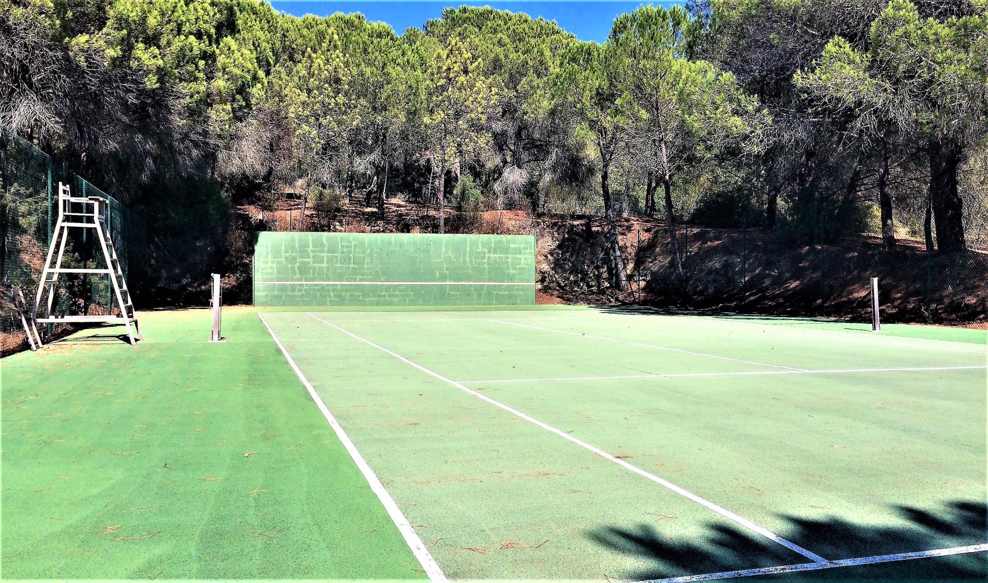 FOR THOSE WHO LIKE PLAYING TENNIS, A TENNIS COURT RIGHT IN THE MIDDLE OF THE PINES