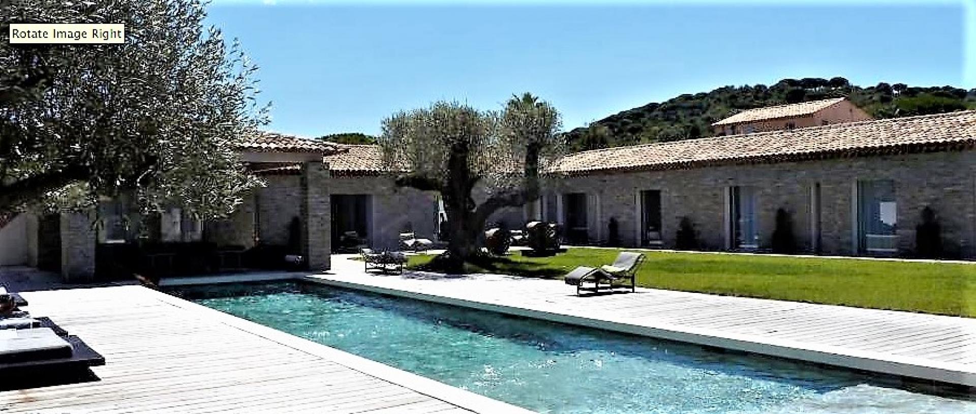 THE MAIN SWIMMING POOL IN A VILLA RENTAL IN THE COTE D'AZEUR